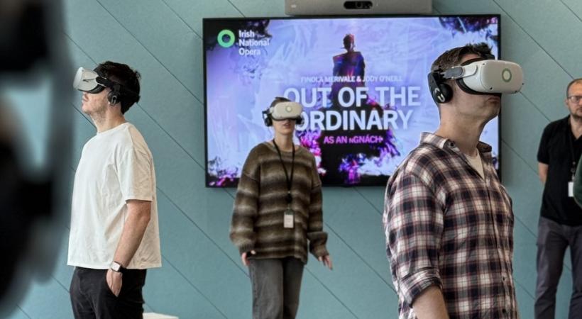 people wearing a VR head set