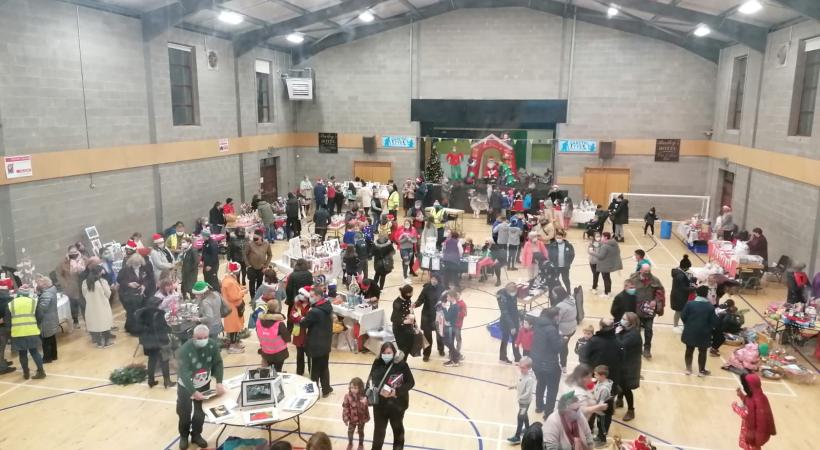 Image of a community hall at Christmas